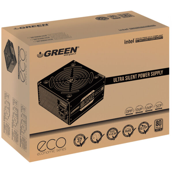 منبع تغذیه گرین مدل GP400A ECO