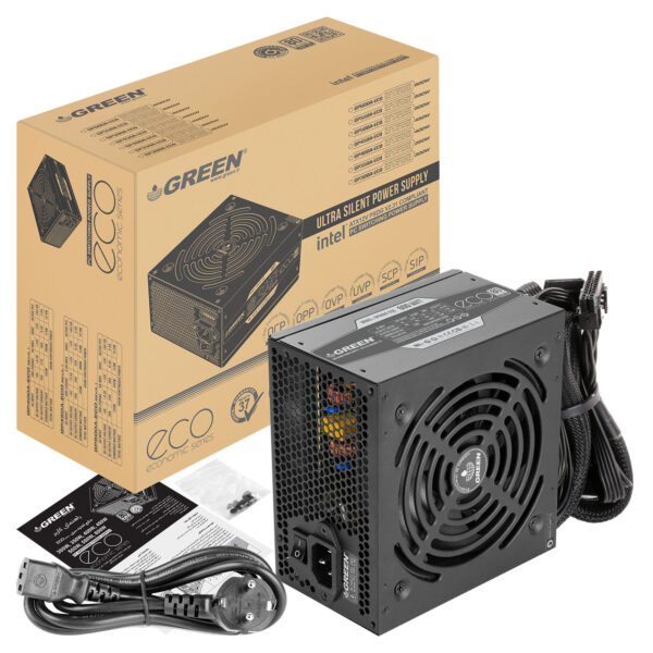 منبع تغذیه گرین مدل GP500A ECO V.3.1
